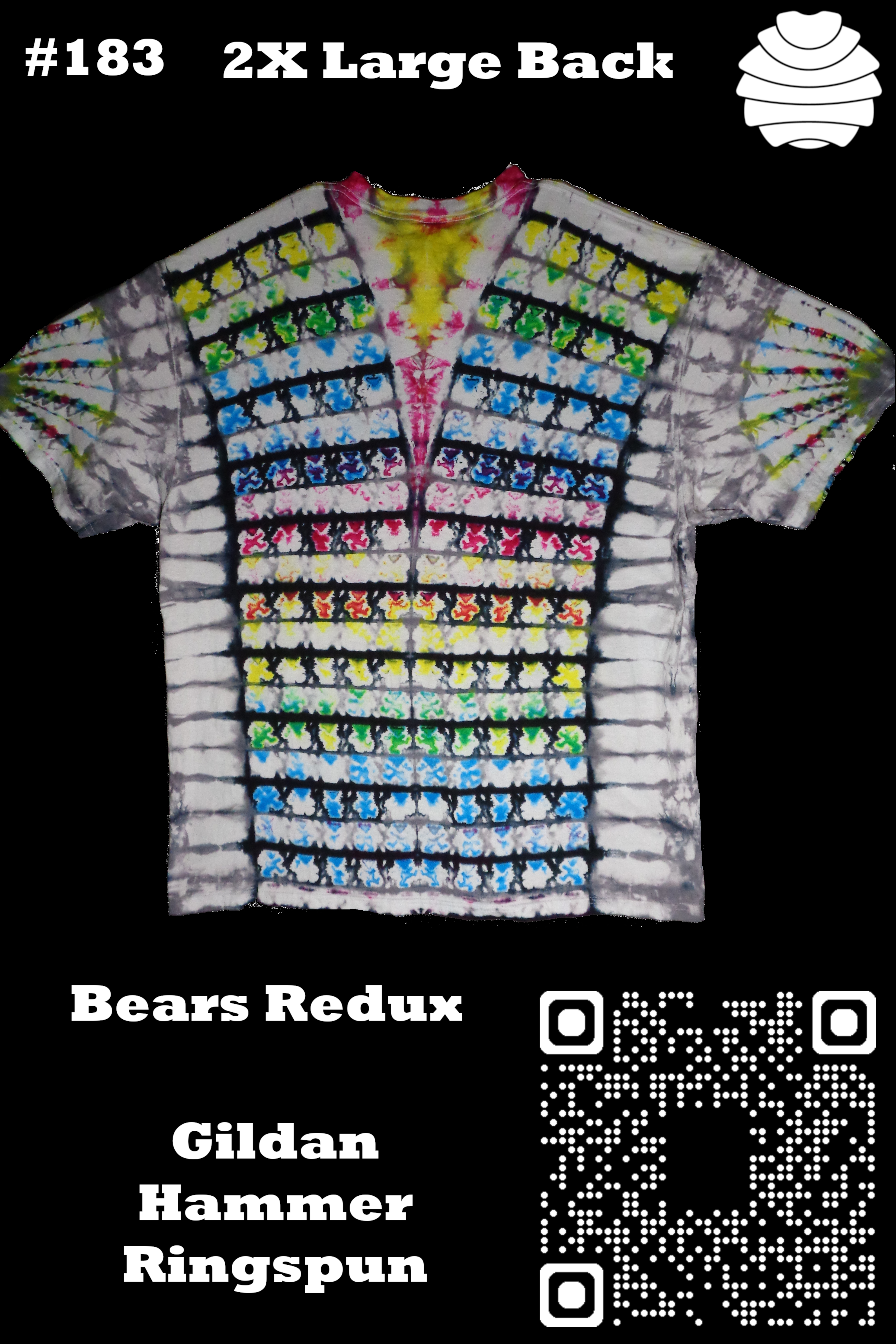 4x6 183 b from Tie Dyenied #183 2XL Bears Redux Gildan Hammer Ringspun Cotton 6.0 oz.  - Tie Dyenied #183 2XL Bears Redux Gildan Hammer Ringspun Cotton 6.0 oz.