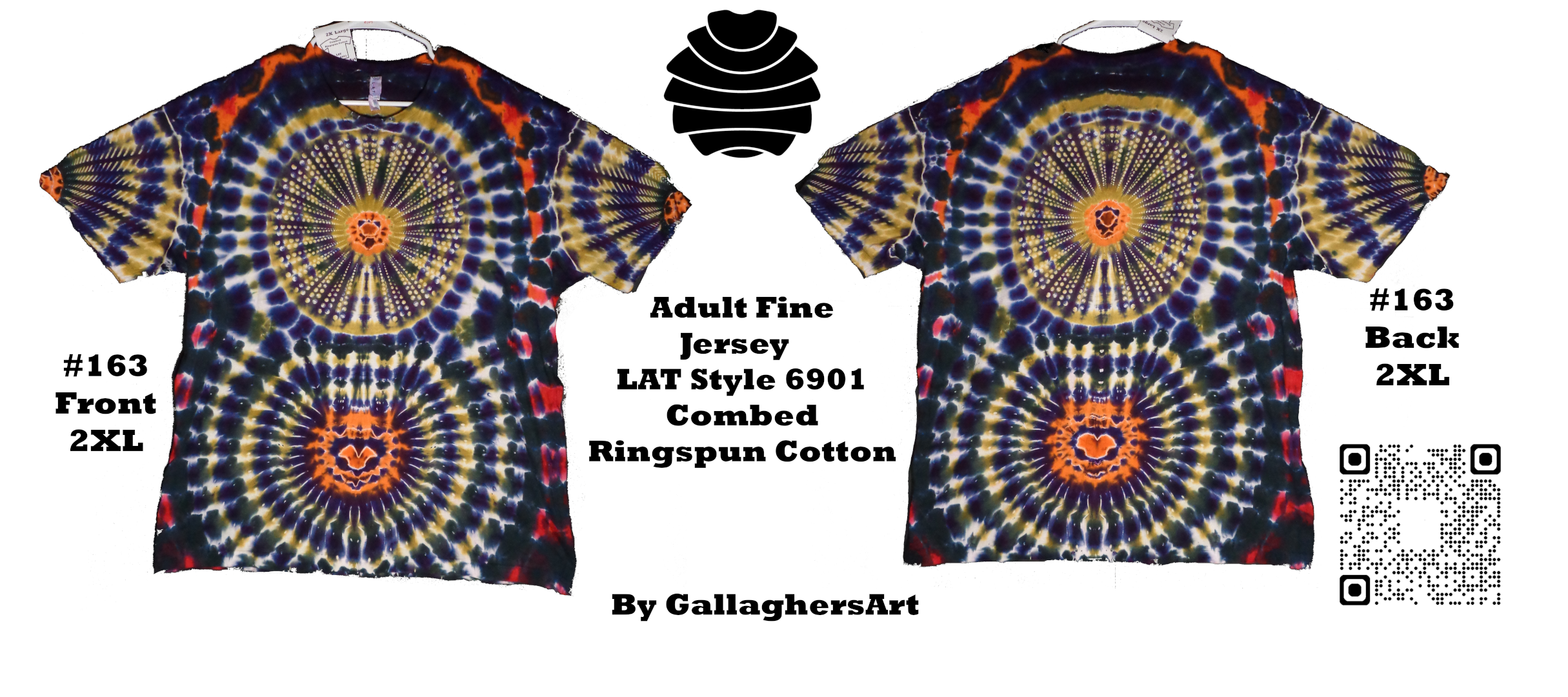 163 ga from Tie Dyenied #163 2X Large Triple Mandla's LAT Style 6901 Combed Ringspun Cotton 163_ga.png - #163 2X Large Triple Mandla's LAT Style 6901 Combed Ringspun Cotton