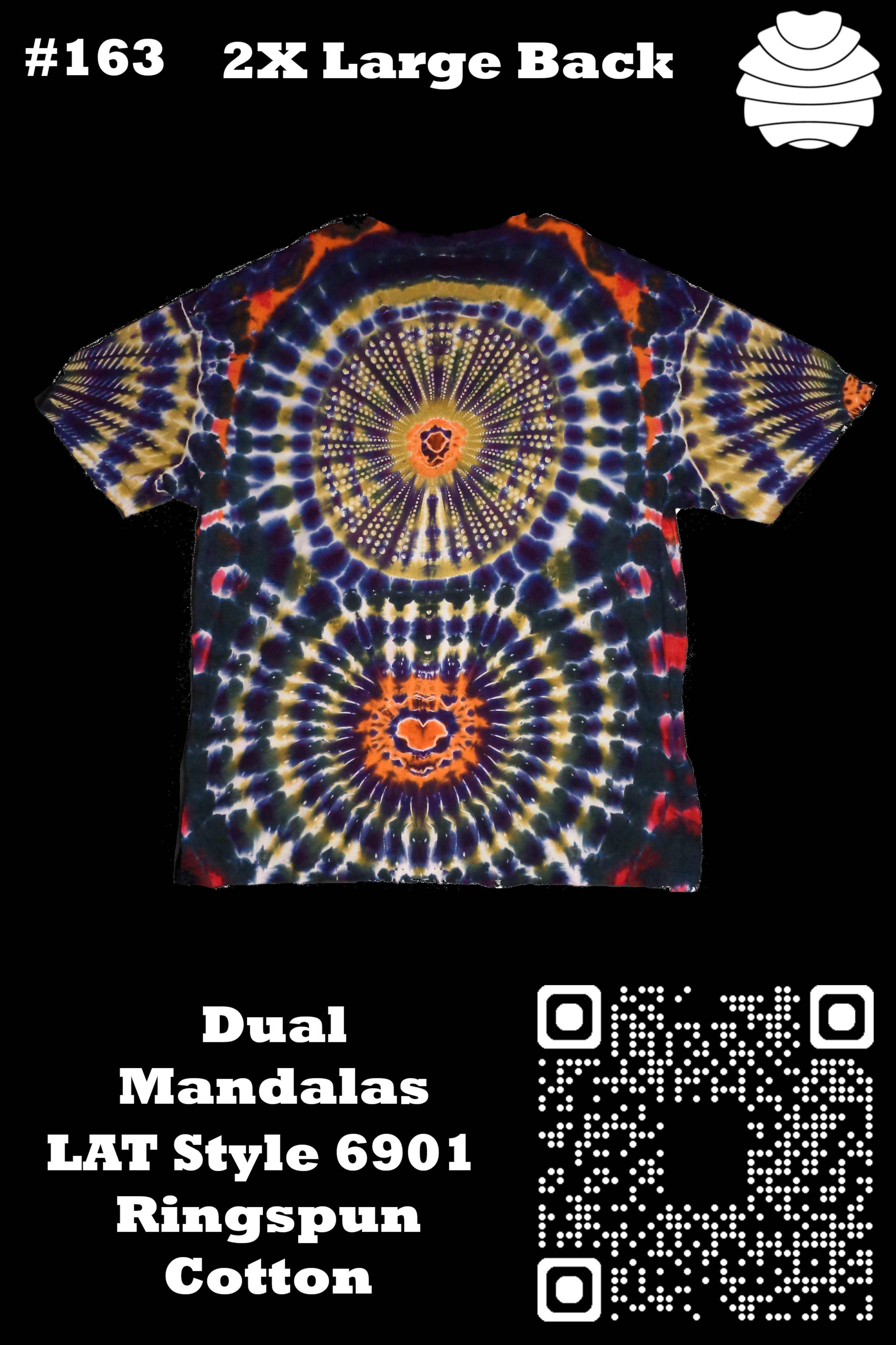 4x6 163 b-2 from Tie Dyenied #163 2X Large Triple Mandla's LAT Style 6901 Combed Ringspun Cotton 4x6_163_b-2.png - #163 2X Large Triple Mandla's LAT Style 6901 Combed Ringspun Cotton