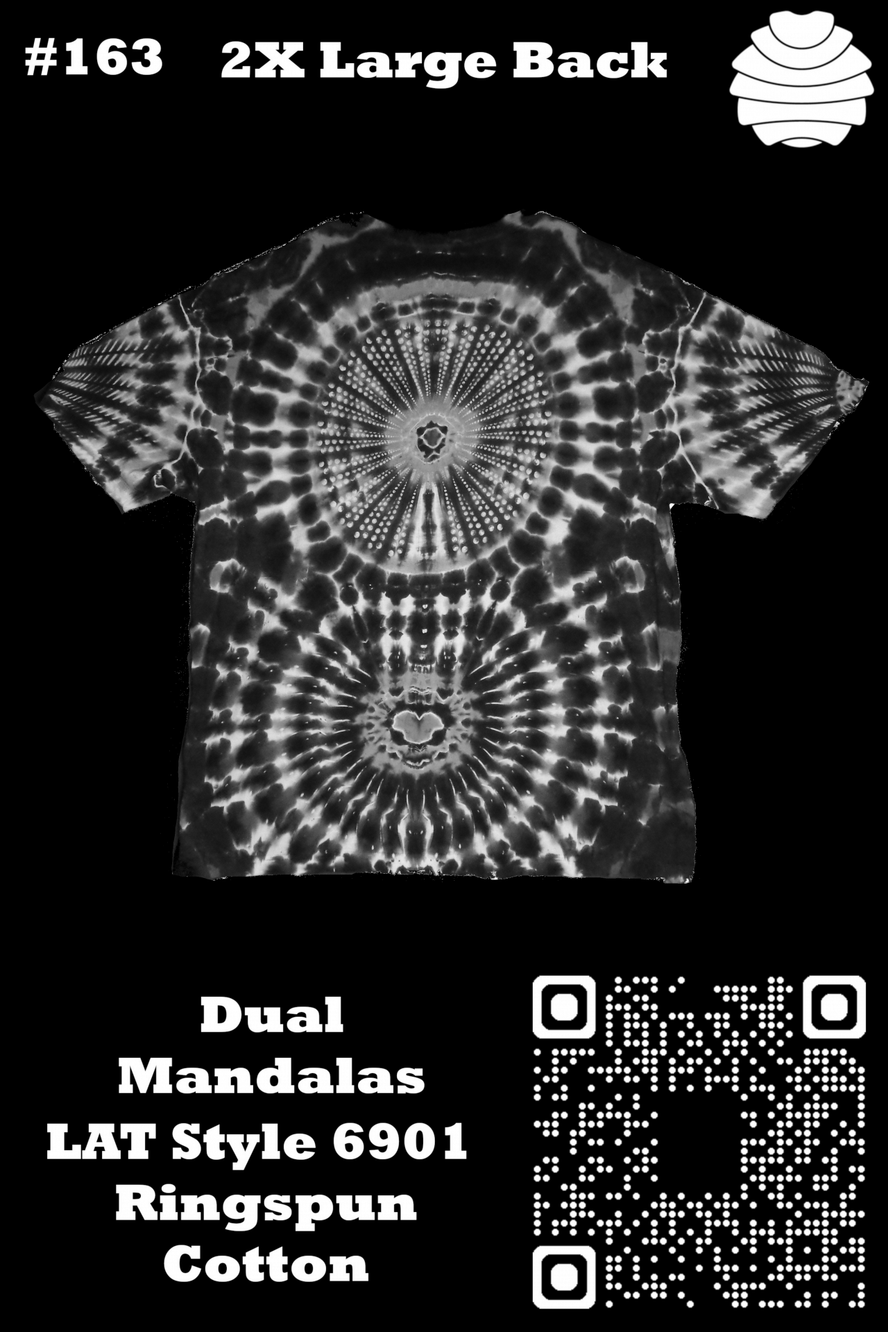 4x6 163 b-2 from Tie Dyenied #163 2X Large Triple Mandla's LAT Style 6901 Combed Ringspun Cotton 4x6_163_b-2.png  - #163 2X Large Triple Mandla's LAT Style 6901 Combed Ringspun Cotton