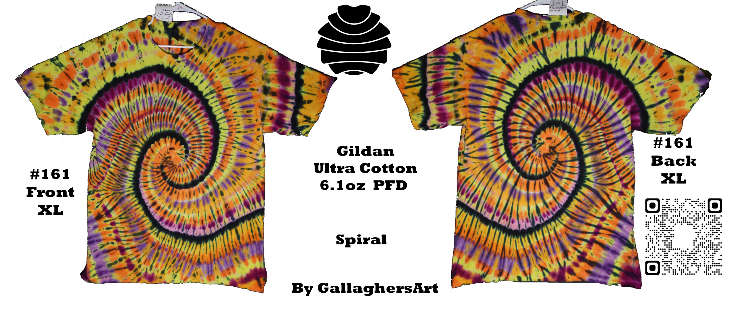 161 ga from Tie Dye #161 X Large Spiral Gildan Ultra Cotton 6.1oz, PFD  - #161 X Large Spiral Gildan Ultra Cotton 6.1oz, PFD