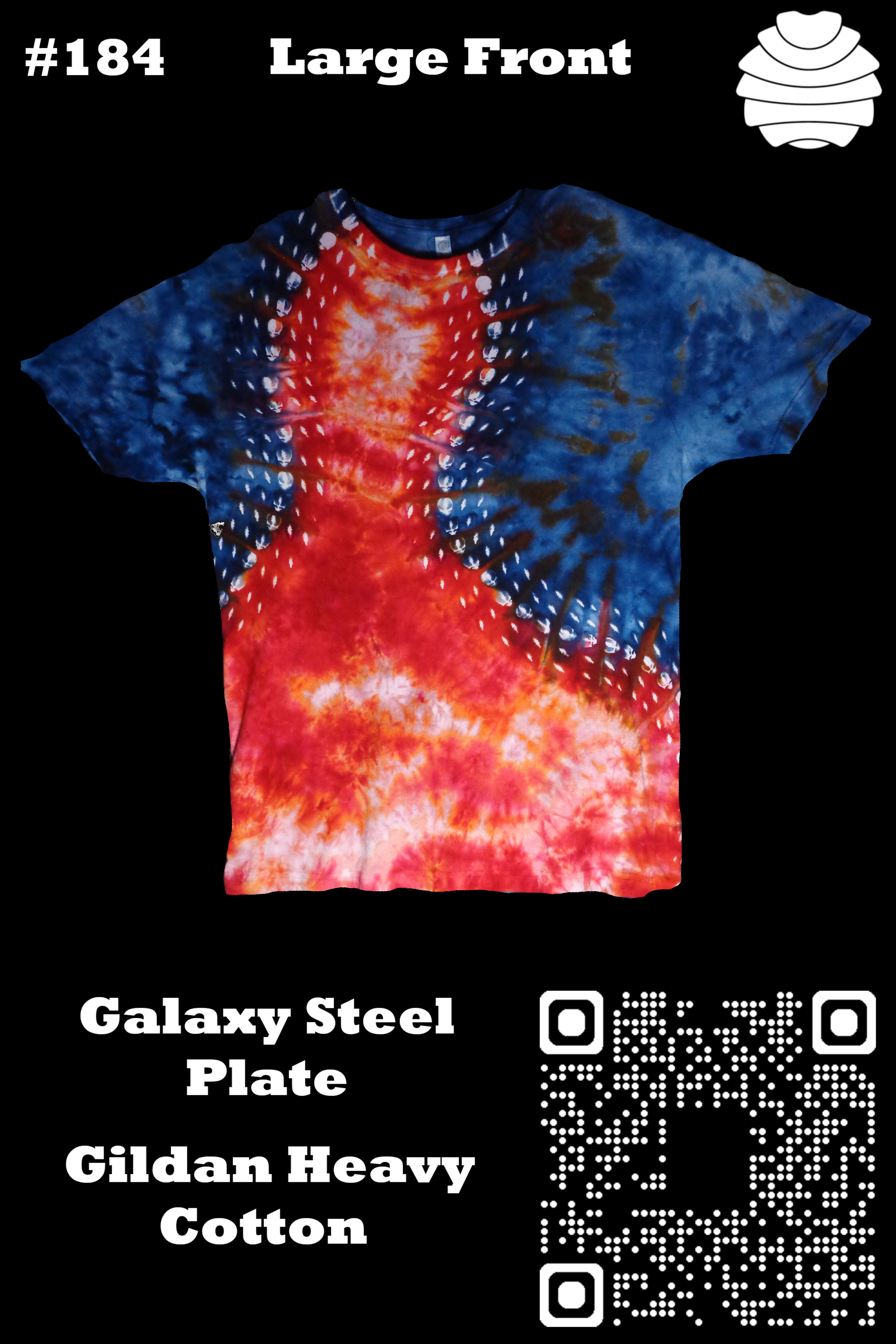 4x6 184 f from Tie Dyenied #184 Large Steal Face Gildan Heavy Cotton 5.3oz  - #184 Large Steal Face Gildan Heavy Cotton 5.3oz