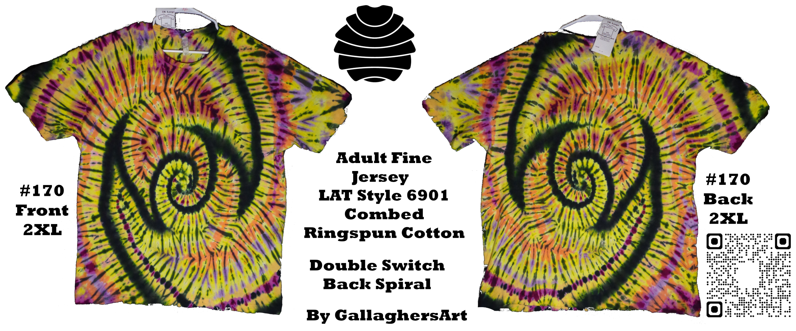 170 ga from Tie Dye #170 2XL Double Switch Back Spiral  LAT Style 6901 Combed Ringspun Cotton {inner:name}.{image:extension} - #170 2XL Double Switch Back Spiral  LAT Style 6901 Combed Ringspun Cotton