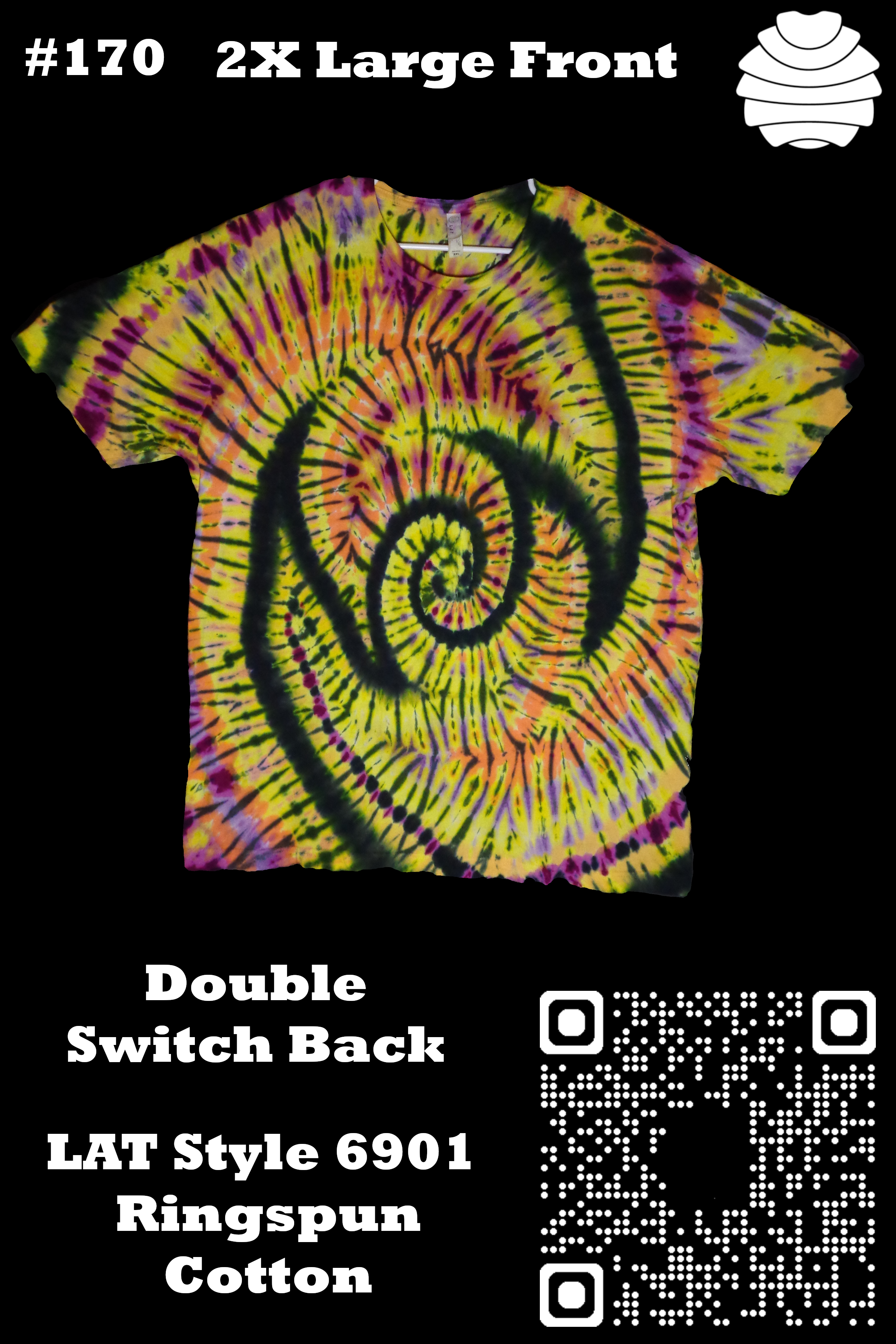 4x6 170 f from Tie Dye #170 2XL Double Switch Back Spiral  LAT Style 6901 Combed Ringspun Cotton 4x6_170_f.png - #170 2XL Double Switch Back Spiral  LAT Style 6901 Combed Ringspun Cotton