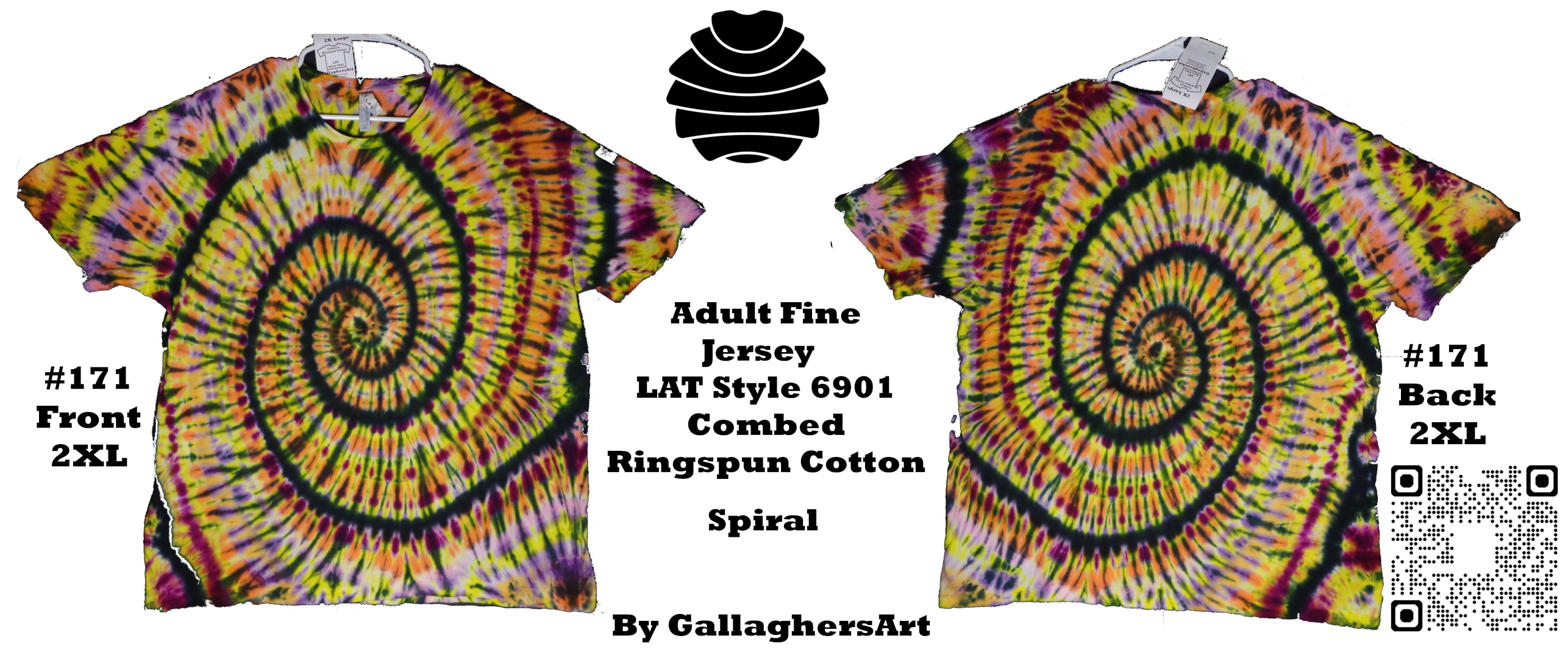 171 ga from Tie Dye #171 2XL Spiral LAT Style 6901 Combed Ringspun Cotton {inner:name}.{image:extension} - #171 2XL Spiral LAT Style 6901 Combed Ringspun Cotton