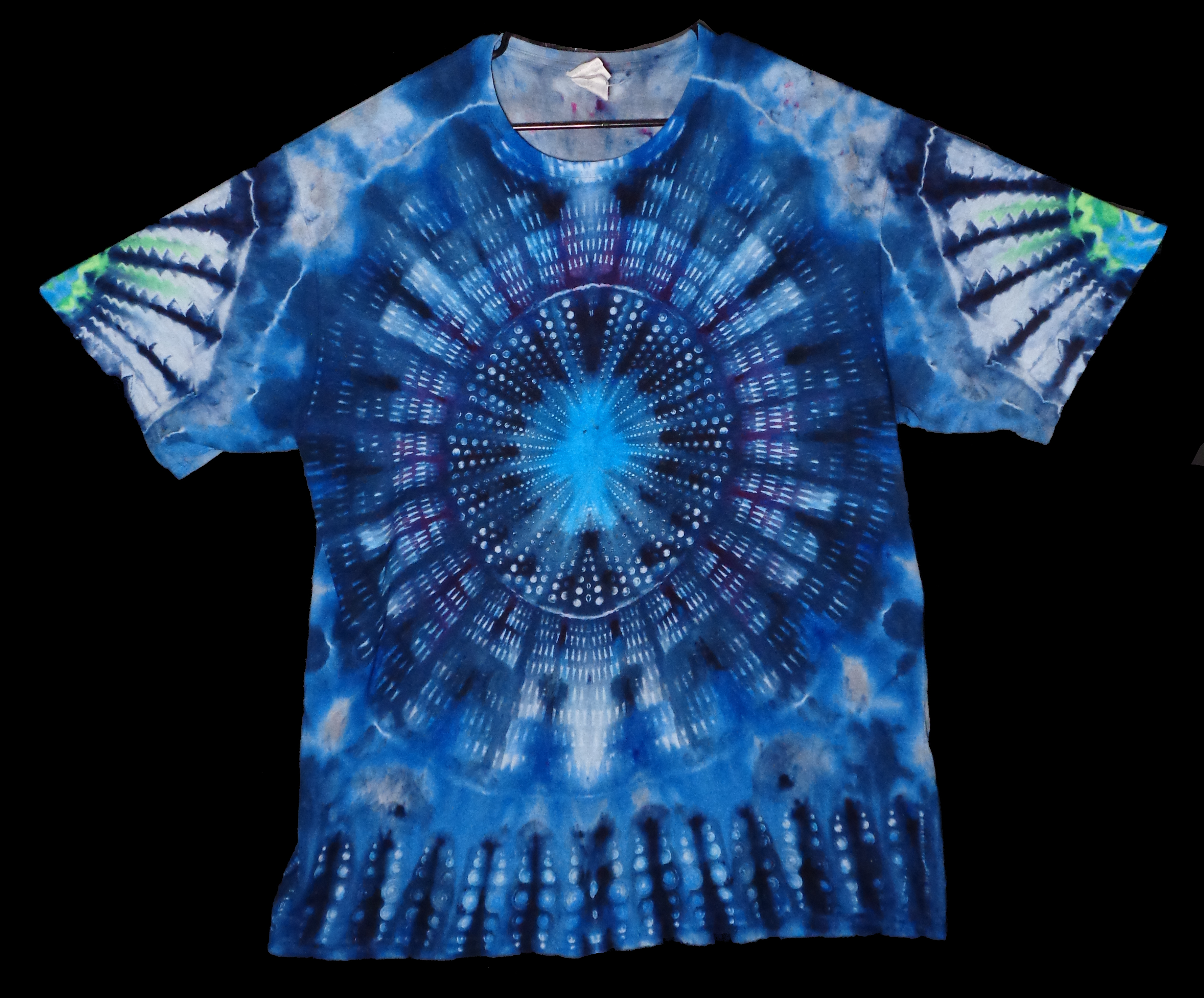 227 f from Tie Dyenied #227 2X Large, Hemp, Dual Sides  Zig Dots Mandala, Mandala and Galaxy 