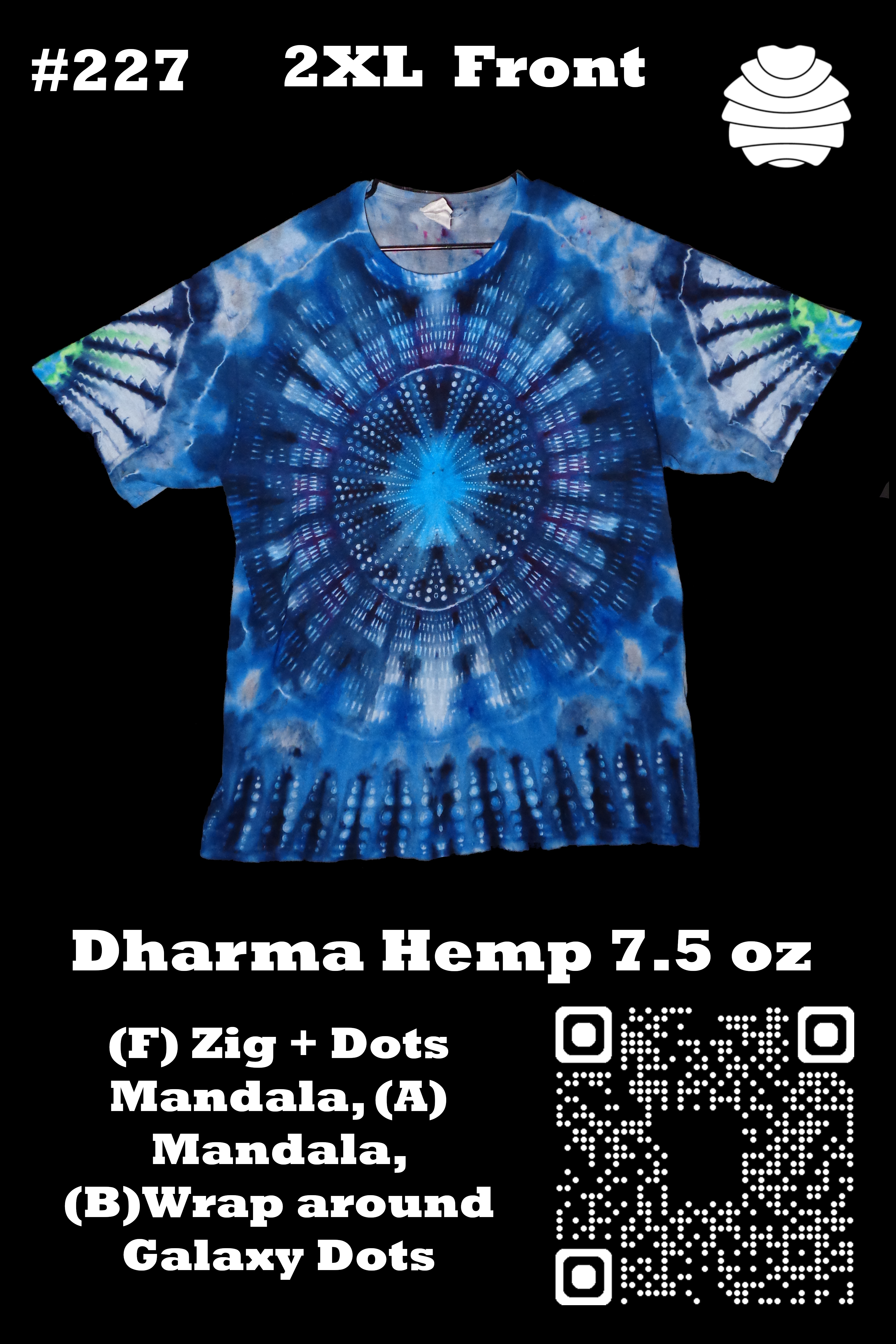 4x6 227 f from Tie Dyenied #227 2X Large, Hemp, Dual Sides  Zig Dots Mandala, Mandala and Galaxy 4x6_227_f.png - #227 2X Large, Hemp