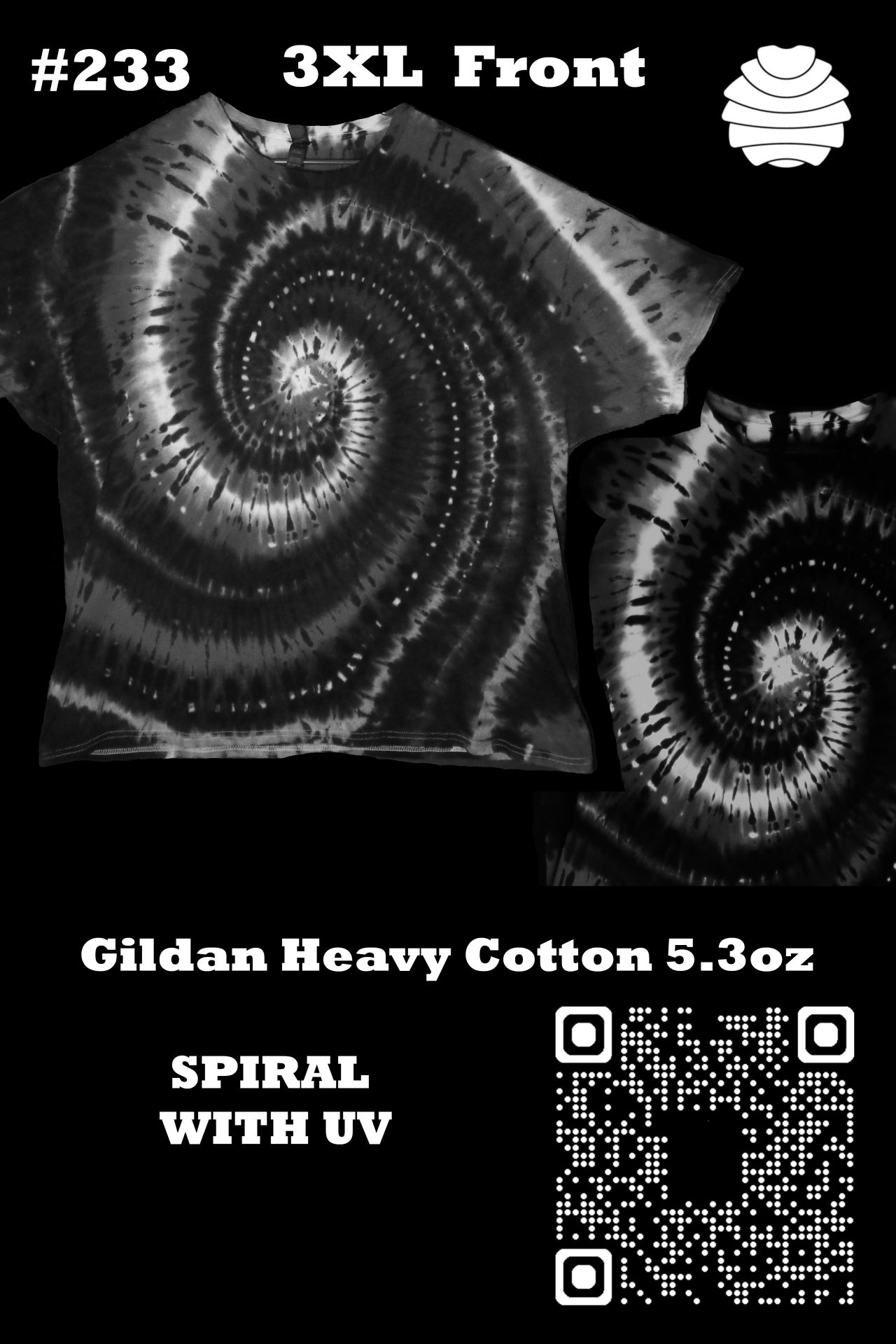 4x6 233 f from Tie Dyenied #233 3X Large, Gildan Heavy Cotton 5.3oz, Spiral UV 4x6_233_f.png  - #233 3X Large, Gildan Heavy Cotton 5.3oz, Spiral UV