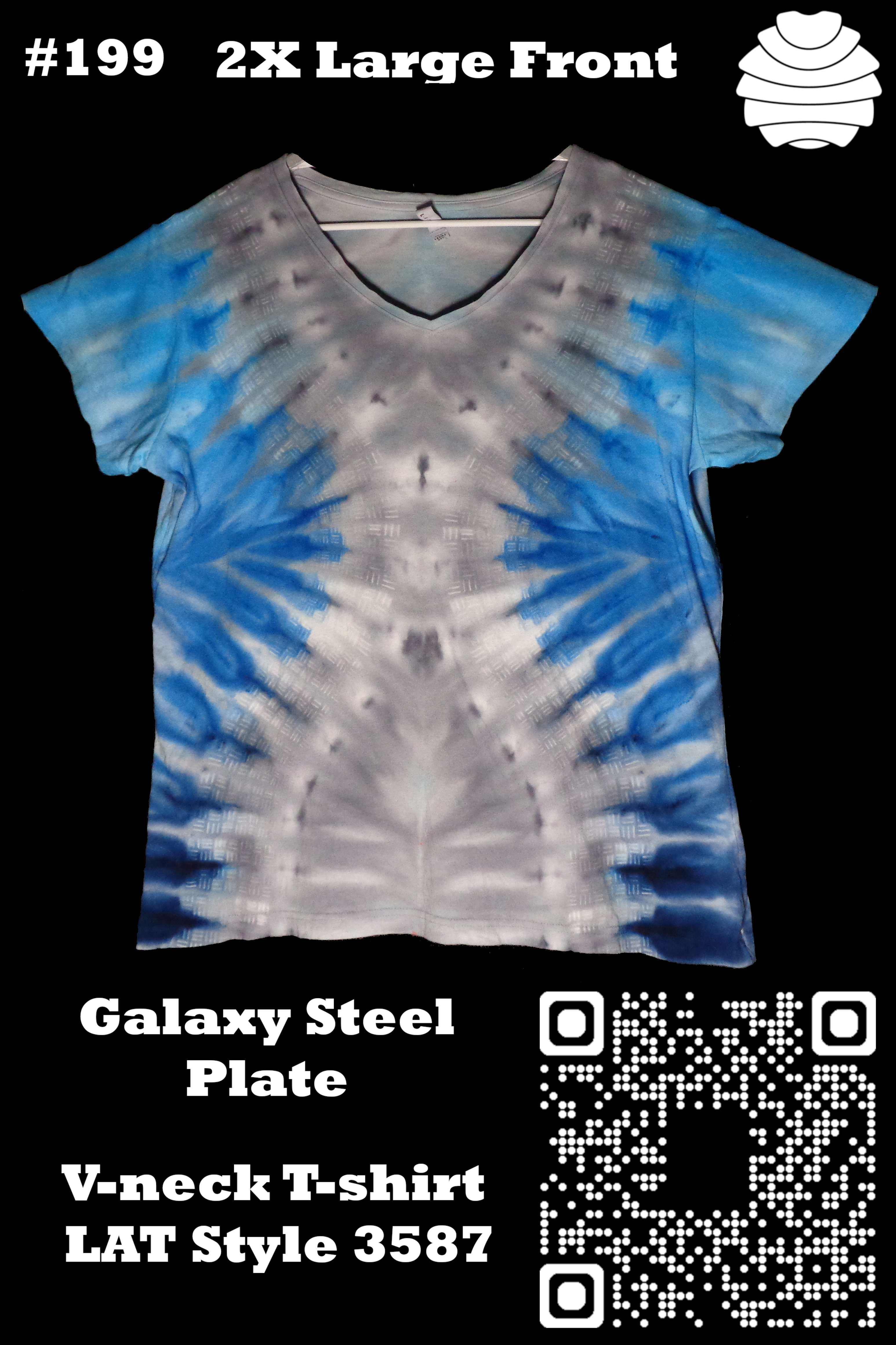 4x6 199 f from Tie Dyenied #199 2XL Waves, Ladies V-neck LAT Style 3587, 5.5 oz. Combed Ringspun Cotton 4x6_199_f.png - #199 2XL UV Waves, Ladies V-neck LAT Style 3587, 5.5 oz. Combed Ringspun Cotton