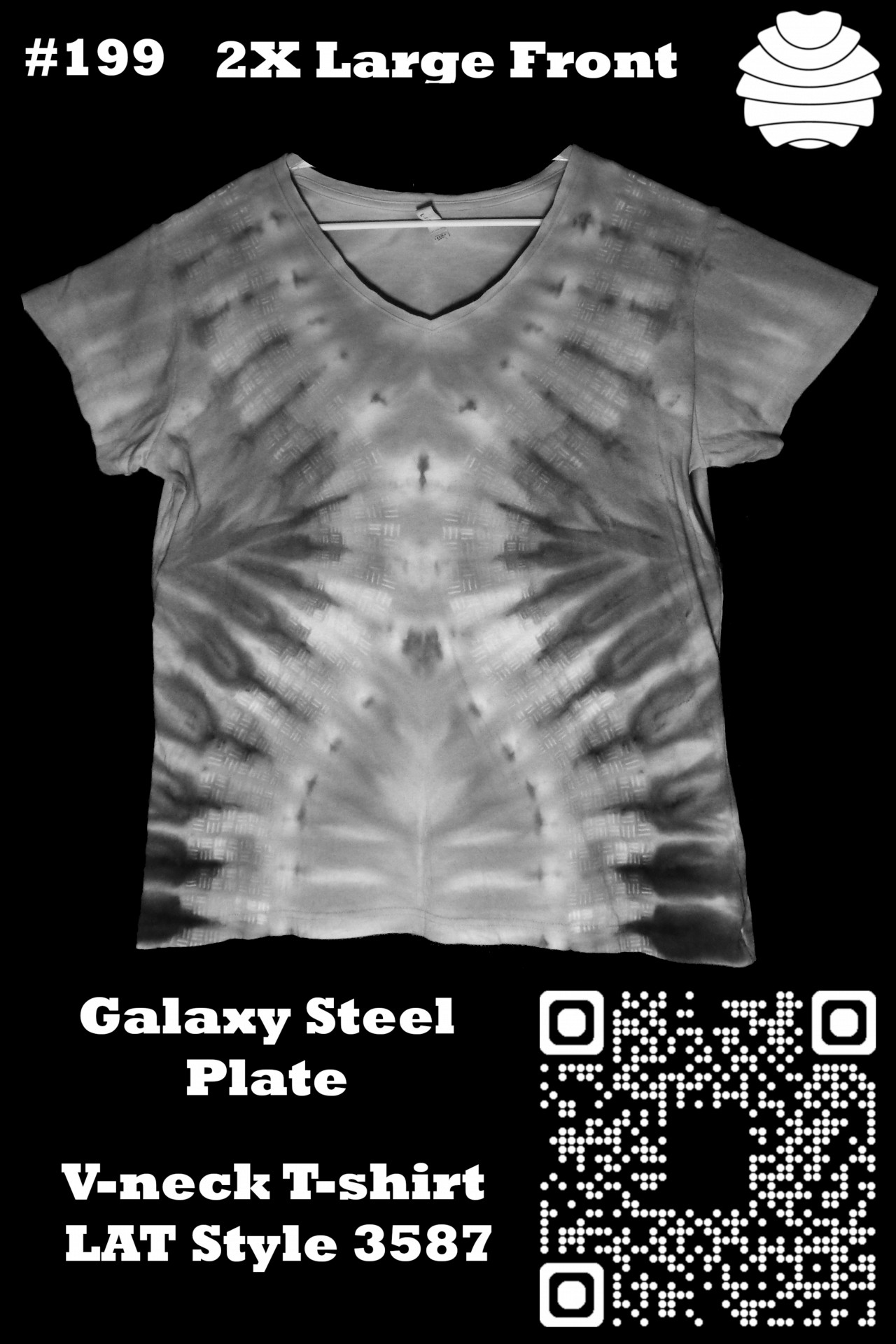 4x6 199 f from Tie Dyenied #199 2XL Waves, Ladies V-neck LAT Style 3587, 5.5 oz. Combed Ringspun Cotton 4x6_199_f.png  - #199 2XL UV Waves, Ladies V-neck LAT Style 3587, 5.5 oz. Combed Ringspun Cotton