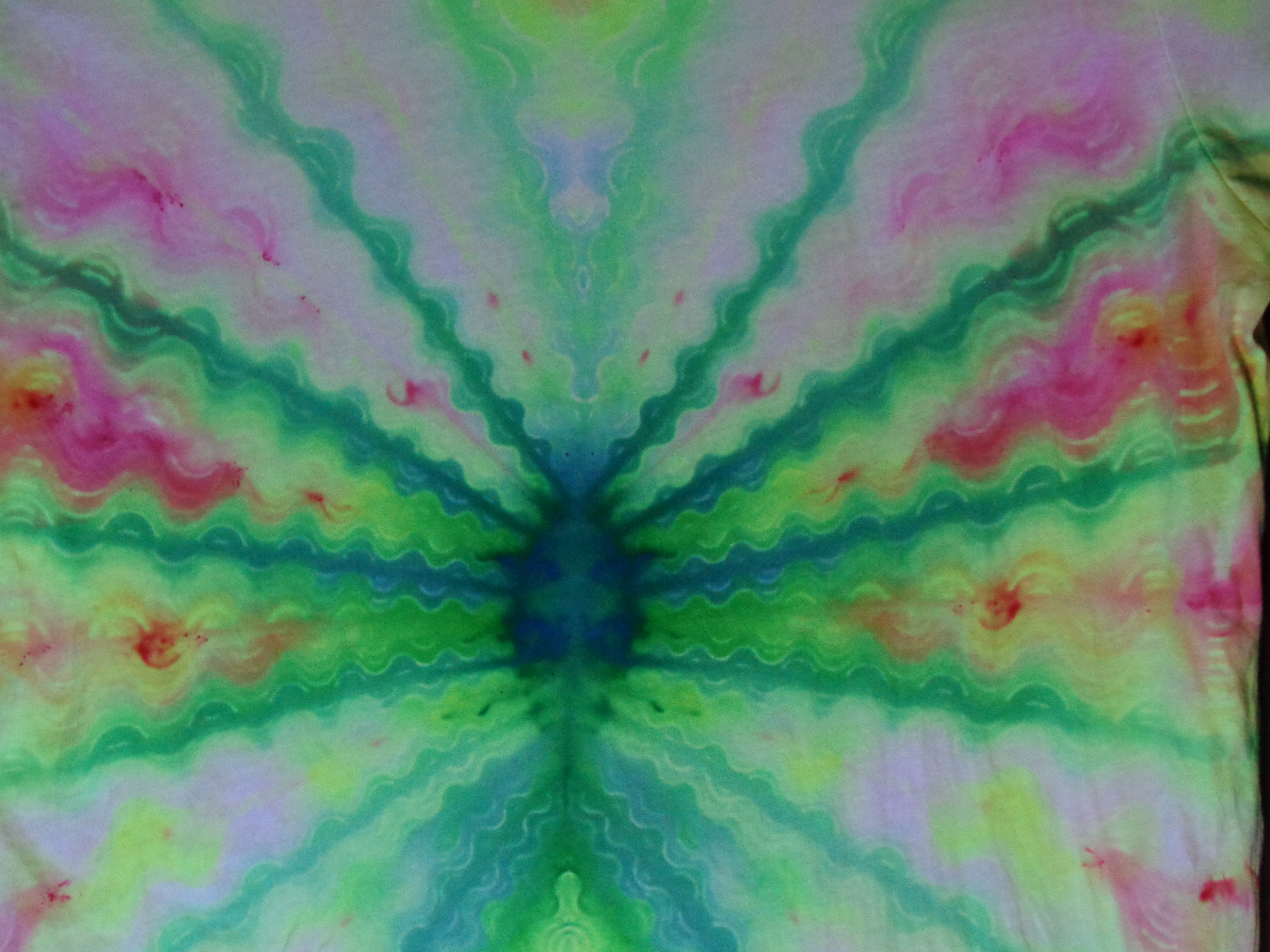 Dsc01110 from Tie Dyenied #197 Large UV Waves, Ladies V-neck LAT Style 3587, 5.5 oz. Combed Ringspun Cotton 