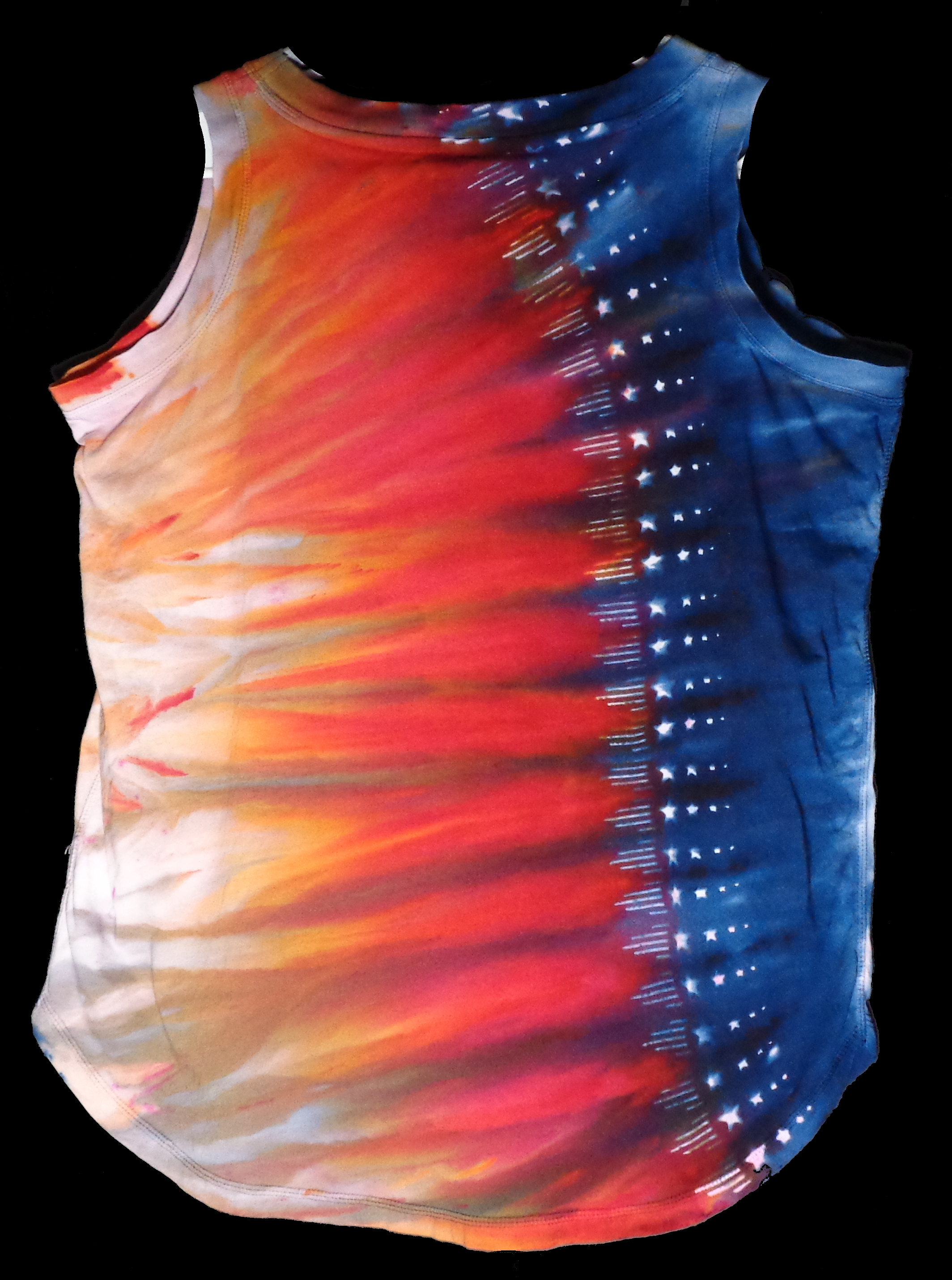 200 b from Tie Dyenied #200 X Large, Stars and Stripes, ​Ladies Tank Top, LAT Style 3592, 4.5oz 100% Combed Ringspun Cotton 