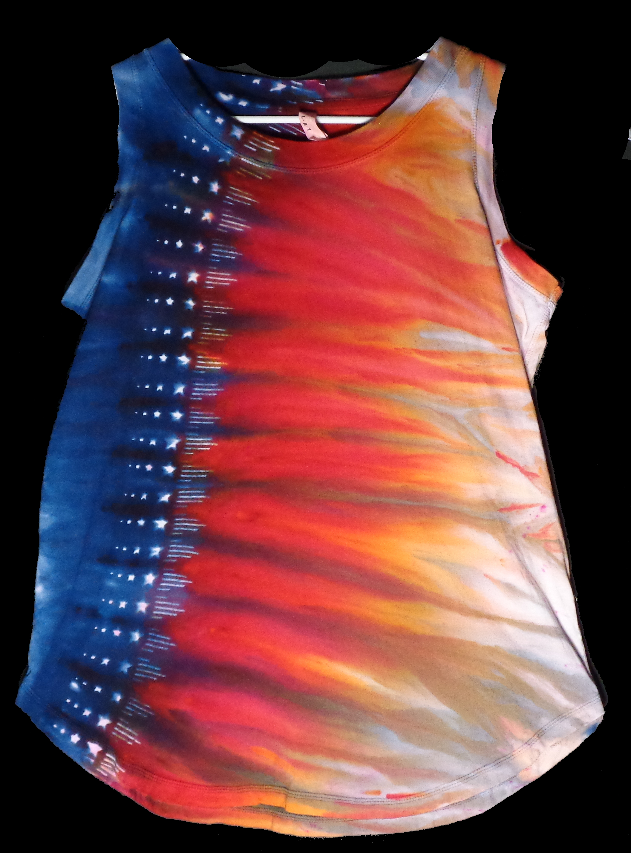 200 f from Tie Dyenied #200 X Large, Stars and Stripes, ​Ladies Tank Top, LAT Style 3592, 4.5oz 100% Combed Ringspun Cotton 