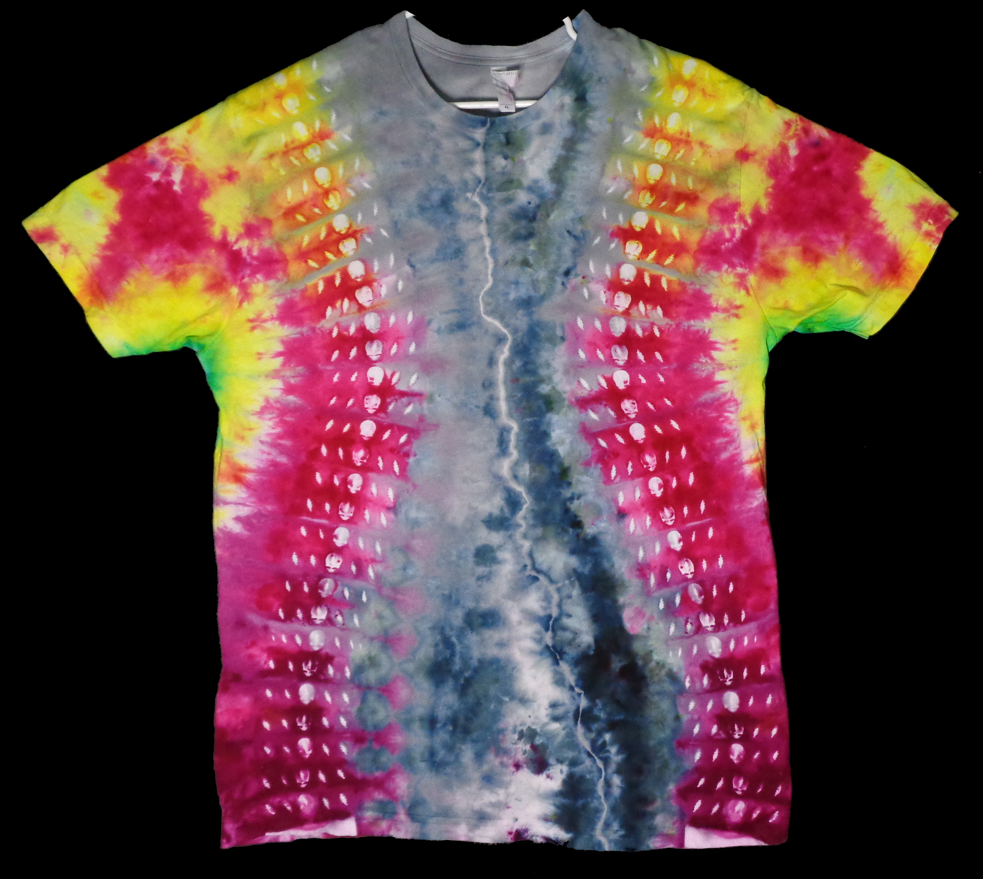 215 f from Tie Dyenied #215 X Large, Steele your Face Galaxy with Bolt, LAT Style 6901 Combed Ringspun Cotton 