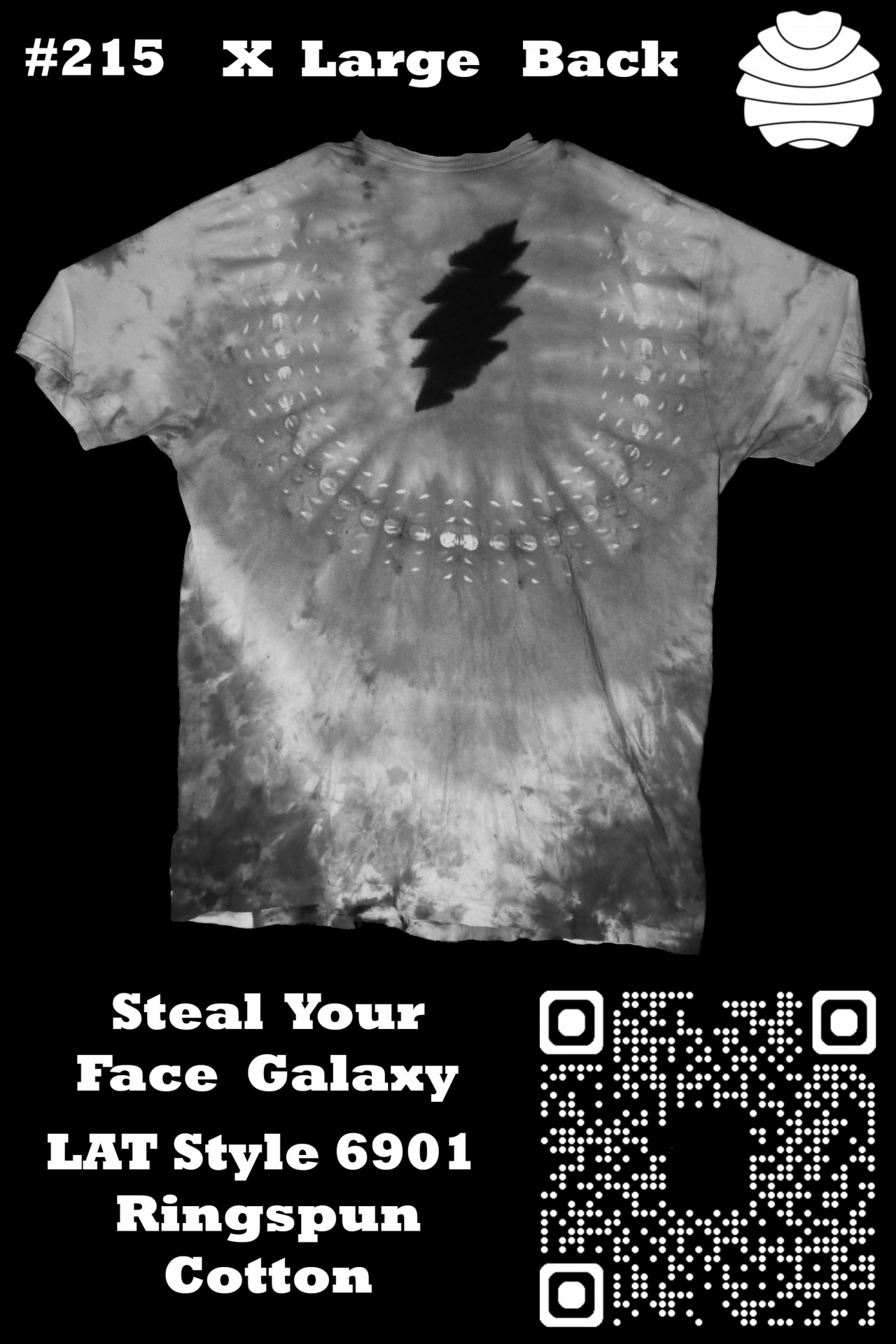 4x6 215 b from Tie Dyenied #215 X Large, Steele your Face Galaxy with Bolt, LAT Style 6901 Combed Ringspun Cotton 4x6_215_b.png  - #215 X Large, Steele your Face Galaxy with Bolt, LAT Style 6901 Combed Ringspun Cotton