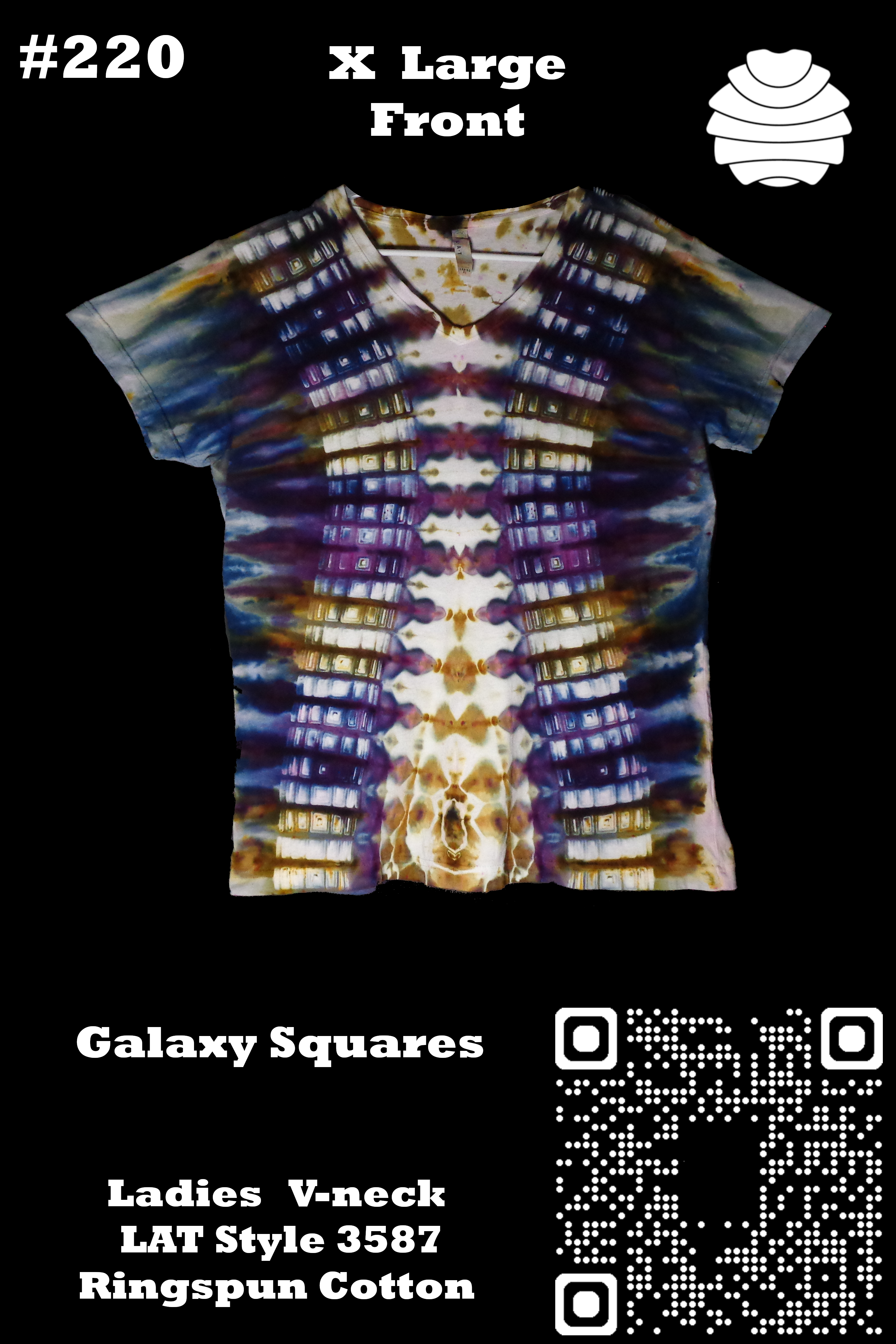 4x6 220 f from Tie Dyenied #220 X Large, Square Galaxy, ​Ladies V-neck LAT Style 3587, 5.5 oz 4x6_220_f.png - #220 X Large, Square Galaxy, ​Ladies V-neck LAT Style 3587, 5.5 oz